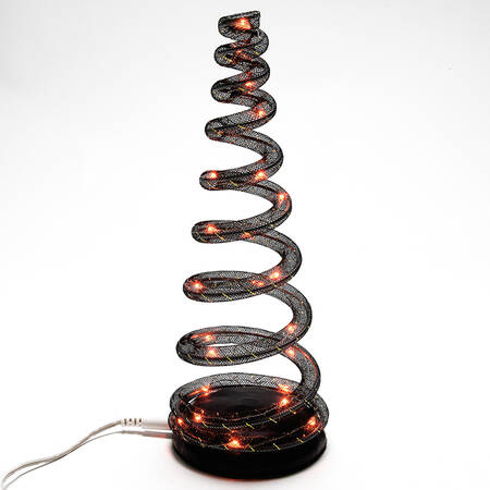 Snow Village Halloween Spiralight Led Tree Orange - With Box Bx757