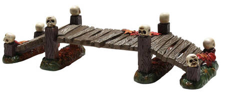 Snow Village Halloween Lit Haunted Boardwalk Bridge - With Box Bx749