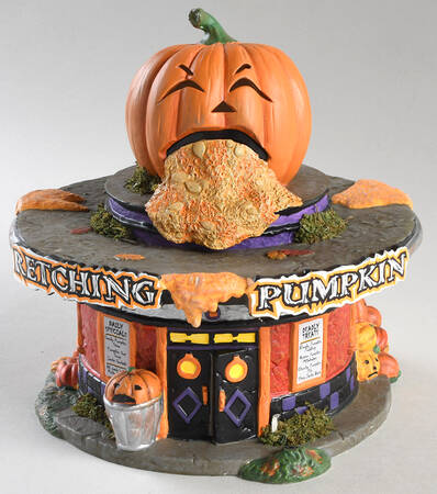 Snow Village Halloween Retching Pumpkin Diner - Boxed