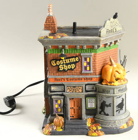 Snow Village Halloween Axel's Costume Shop - With Box Bx317