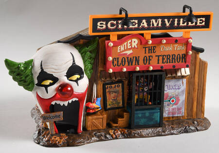 Snow Village Halloween The Clown House Of Terror - With Box Bx372