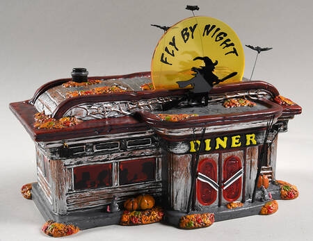 Snow Village Halloween Fly By Night Diner - With Box Bx763