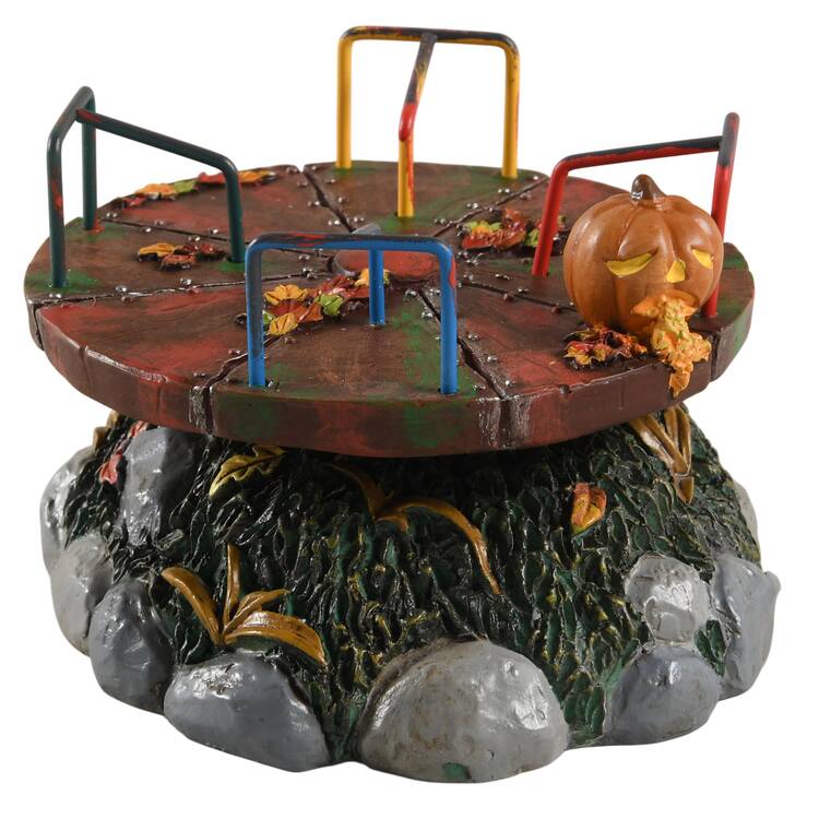 Snow Village Halloween Scary-Go-Round-Animated - With Box Bx750