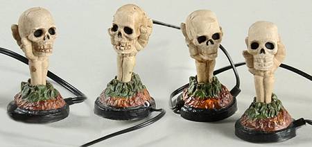 Snow Village Halloween Boneyard Luminaries - Boxed