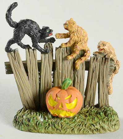 Snow Village Halloween Creepy Creatures Cats - Boxed