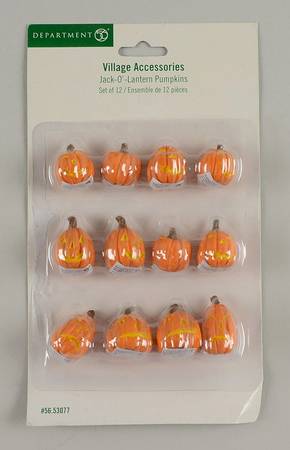 Snow Village Halloween Jack-O-Lantern Pumpkins - Boxed