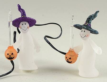 Snow Village Halloween Bubble Light Ghosts Set Of 2 - Boxed