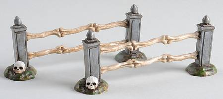 Snow Village Halloween Boneyard Straight Fence - Boxed