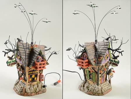 Snow Village Halloween Poe's Perch Aviary - Boxed