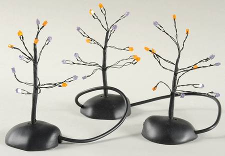 Snow Village Halloween Twinkle Brite Halloween Shrubs - Boxed