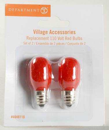 Snow Village Halloween Replacement Light Bulbs, Red - Boxed