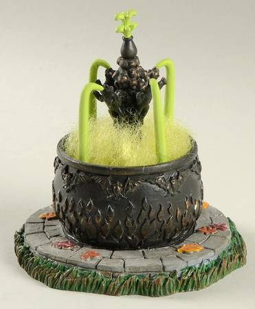 Snow Village Halloween Toad Fountain - With Box-Bx542