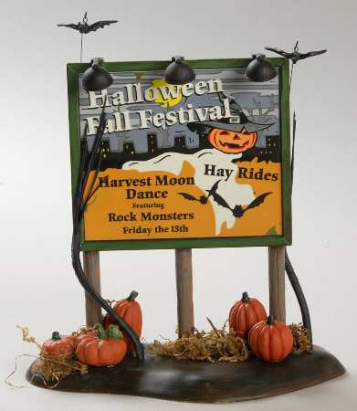 Snow Village Halloween Halloween Festival Billboard - Boxed