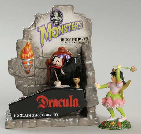 Snow Village Halloween Autographs With Dracula - Boxed