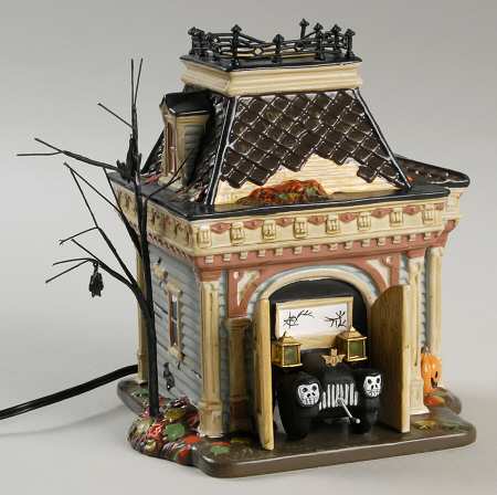 Snow Village Halloween Grimsly's Garage - Boxed