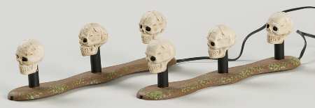 Snow Village Halloween Skull Lawn Lights - Boxed