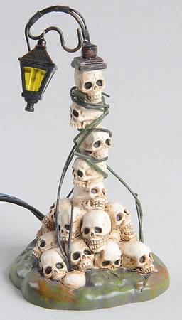 Snow Village Halloween Boneyard Street Light - With Box