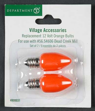 Snow Village Halloween Replacement 12 V Orange Bulbs - Boxed