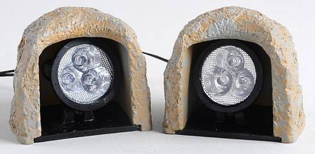 Snow Village Halloween Black Light Spotlights - Bx527 With Box
