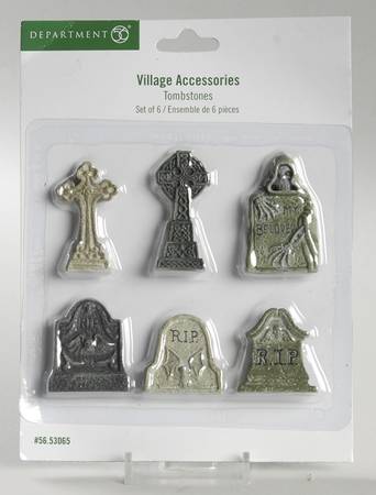Snow Village Halloween Tombstones Set Of 6 - Boxed