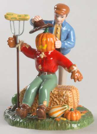 Snow Village Halloween Topping Off The Scarecrow - Boxed