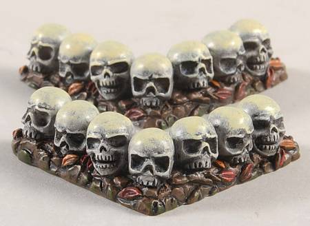 Snow Village Halloween Row Of Skulls Curved - Boxed