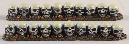 Snow Village Halloween Row Of Skulls Straight - Boxed
