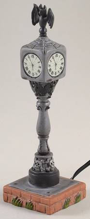 Snow Village Halloween Lit Halloween Town Clock - With Box