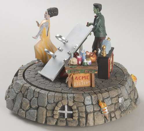 Snow Village Halloween Runaway Monster & Bride - Boxed