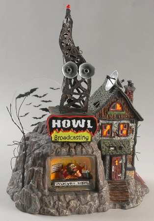 Snow Village Halloween Howl Radio - With Box Bx351