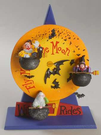 Snow Village Halloween Witch Rides - Boxed
