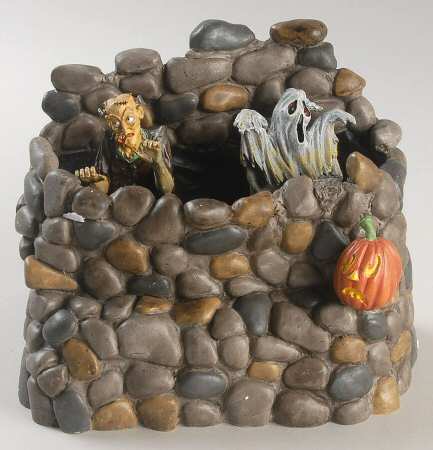 Snow Village Halloween Animated Haunted Wall - With Box