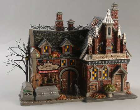 Snow Village Halloween Croak-N-Haggard Mortuary - Boxed