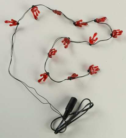 Snow Village Halloween String Of 12 Bloody Lights - With Box Bx341