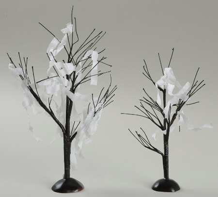 Snow Village Halloween T. P. Trees - With Box