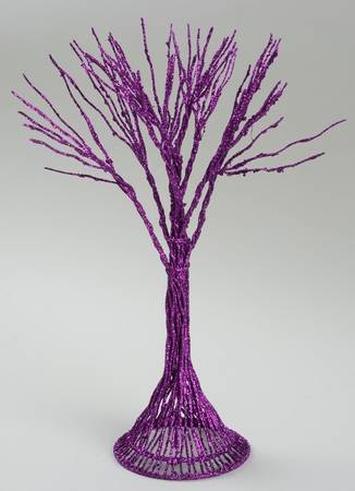 Snow Village Halloween Haunted Branches -- Purple - 392 With Box