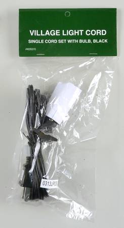 Snow Village Halloween Black Single Cord W/ Bulb - With Box Bx389