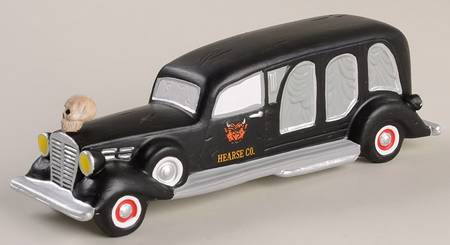 Snow Village Halloween Sell Your Soul Hearse - With Box Bx329