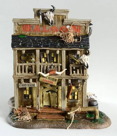 Haunted Rails - Snow Village Halloween Big Horn Saloon - Boxed