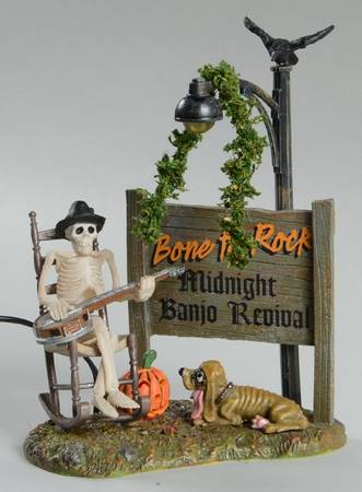 Snow Village Halloween Bone To Rock - With Box Bx338