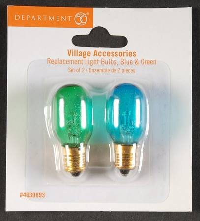 Snow Village Halloween Replacement Lights-Blue/Green - With Box Bx387