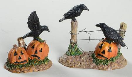 Snow Village Halloween Halloween Ravens - With Box Bx378