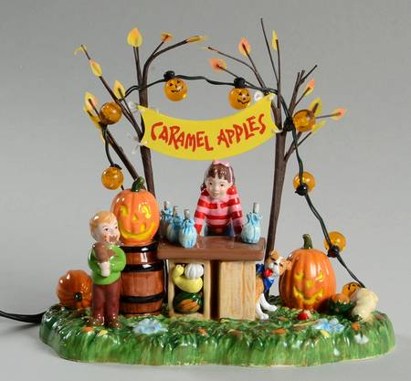 Snow Village Halloween Caramel Apple Stand - Boxed