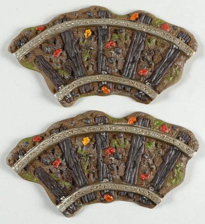 Haunted Rails - Snow Village Halloween Curved Train Track - Set Of 2 - Boxed