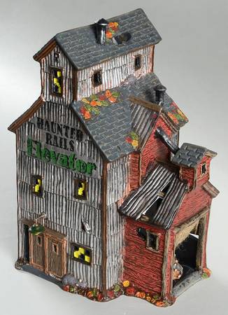 Haunted Rails - Snow Village Halloween Haunted Rails Grain Elevator - Boxed