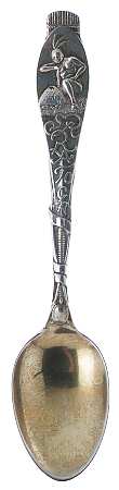 Durgin Souvenir Spoon Saratoga Ny-Indian Handle - No Box