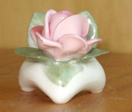 Dresden Giftware Single Rose-Card Holder Pink - No Box