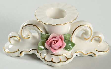 Dresden Giftware Rose Candleholder-Single - No Box