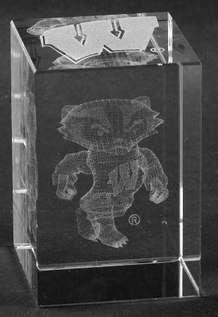 Collegiate Cube Paperweight University Of Wisconsin - Boxed
