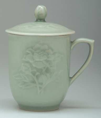 Celadon Giftware Flower Mug With Cover - No Box